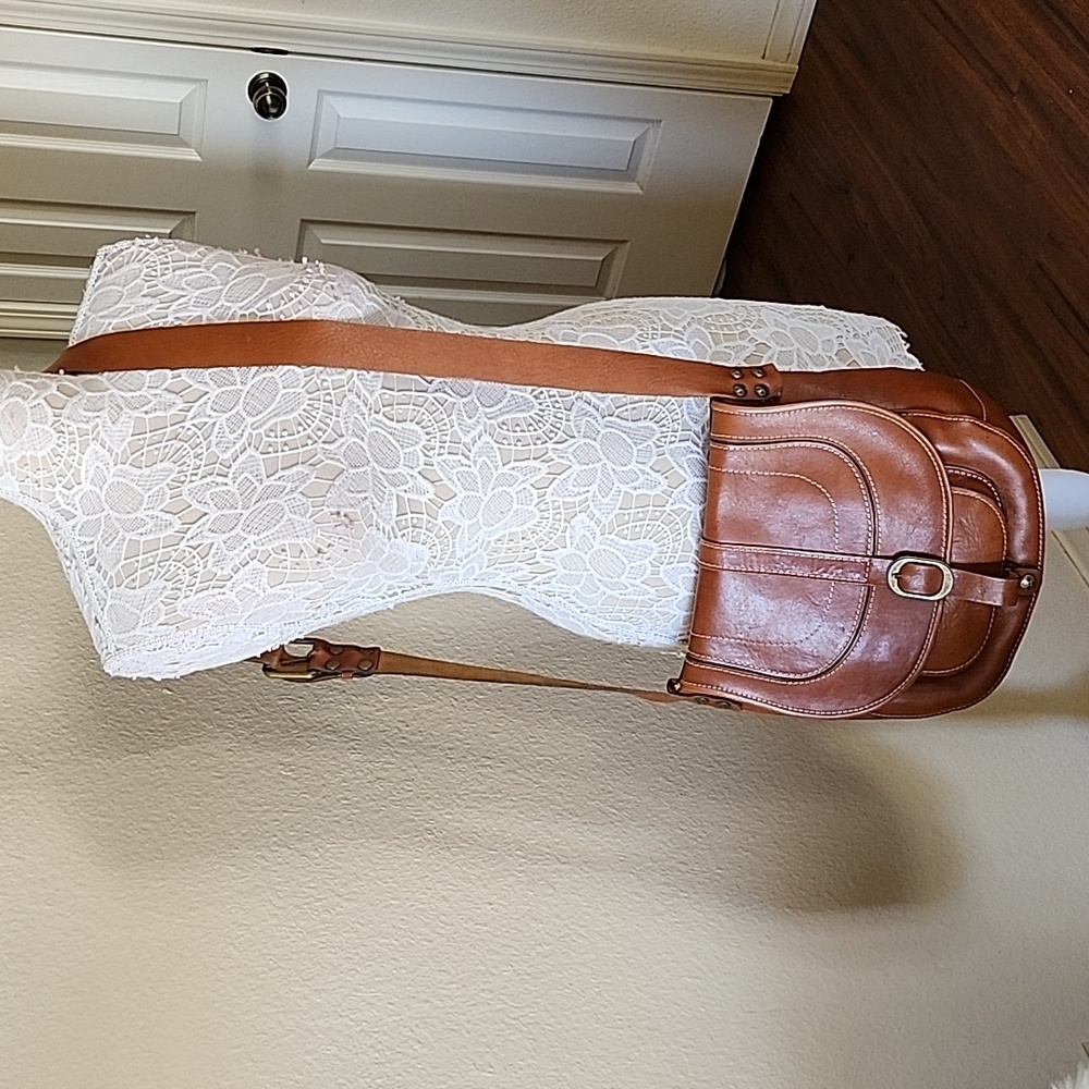Patricia Nash Brown Leather Crossbody Bag